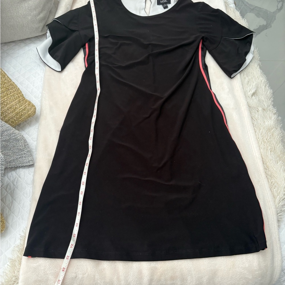 MSK Black Dress with Red and White Trim